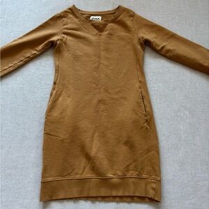 Pact mustard sweatshirt dress.